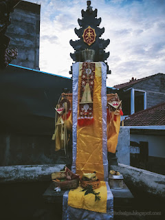 Sanggah Surya Balinese Hindu Family Shrine Decorated During Galungan Ceremony At The House Bali Indonesia