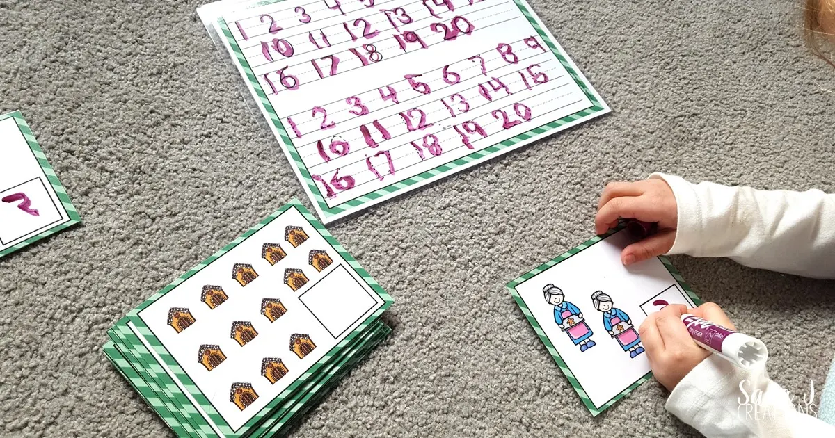 Free Gingerbread Man Counting Cards | Sara J Creations