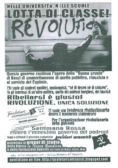 tarantocontro Settimana rossa alle scuole università