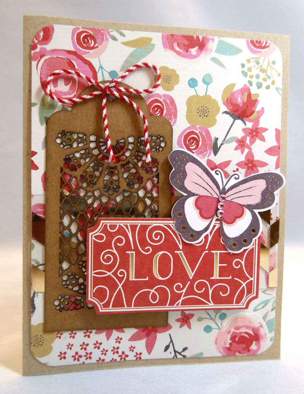 Pink Panoply Ornate Chipboard Tags