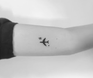 Tatto Plane and the stars in the night skys
