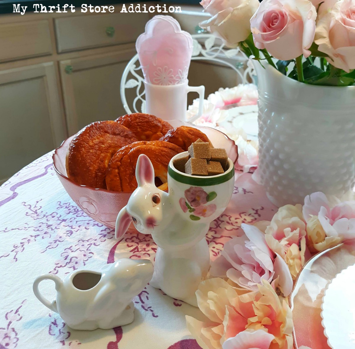 vintage Easter tablescape