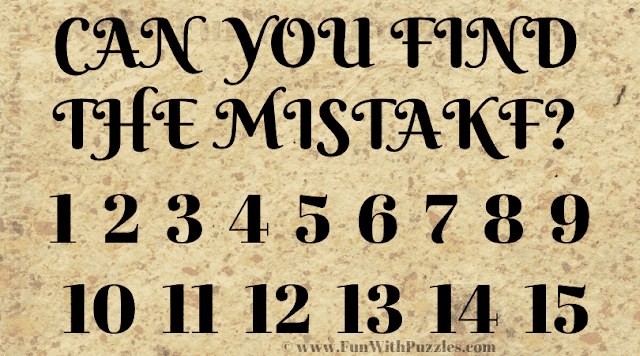 Can you find the mistake? 1 2 3 4 5 6 7 8 9 10 11 12 13 14 15 16