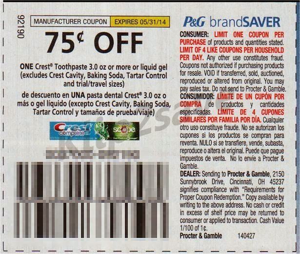Extreme Couponing Mommy FREE 30 MONEYMAKER Crest Toothpaste At  Extreme Couponing Mommy FREE 30 MONEYMAKER Crest Toothpaste At