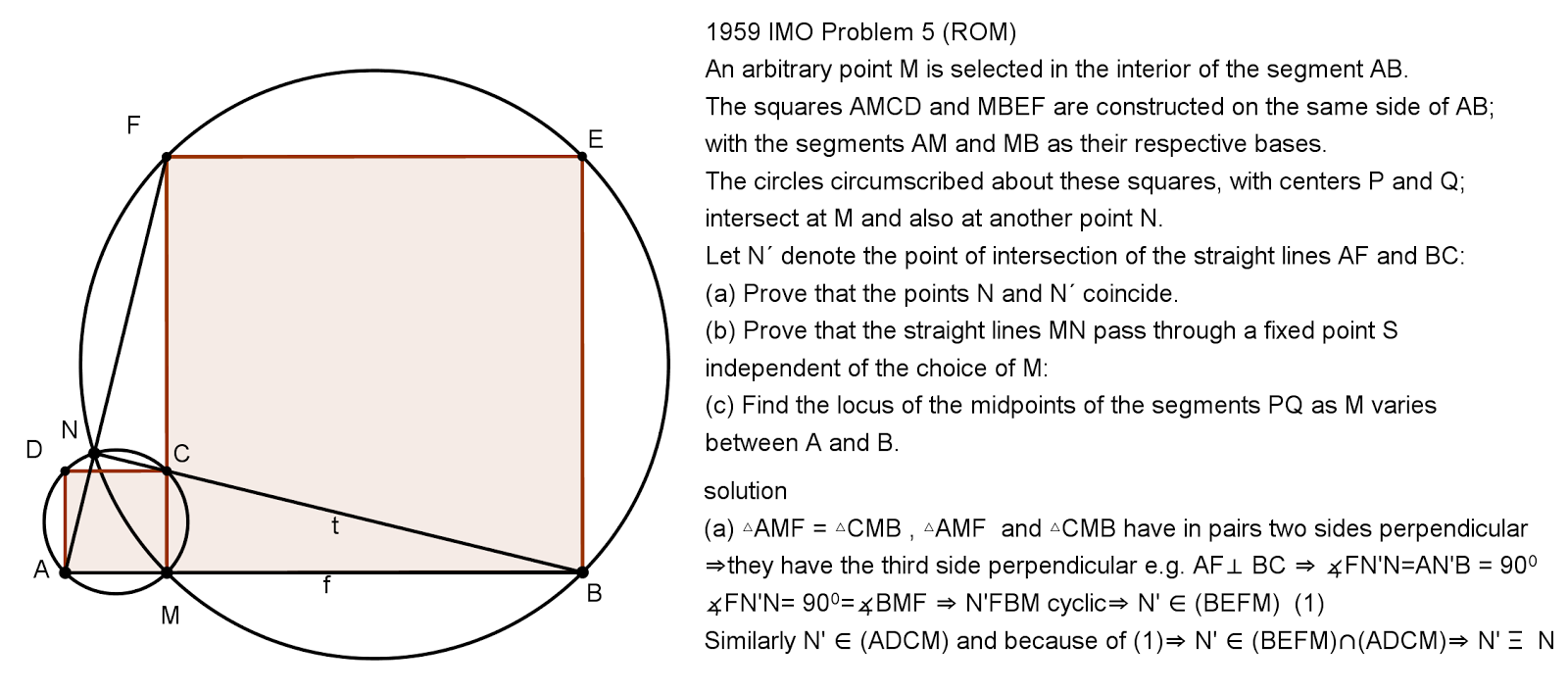 Geometry Problems from IMOs 1959 IMO Problem 5 (ROM)