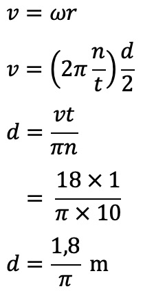 Sebuah Roda Sepeda Berputar Sebanyak 10 Kali Putaran Tiap 1 Sekon Dengan Kecepatan Linear 18 M S Mas Dayat