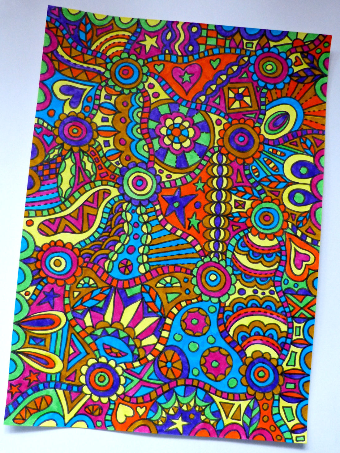 Caatje's Artsy Stuff: Colouring in my own colouring pages