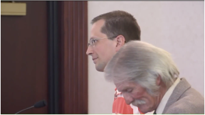 John Coltharp appears in Manti's 6th District Court. (Courtroom pool image)