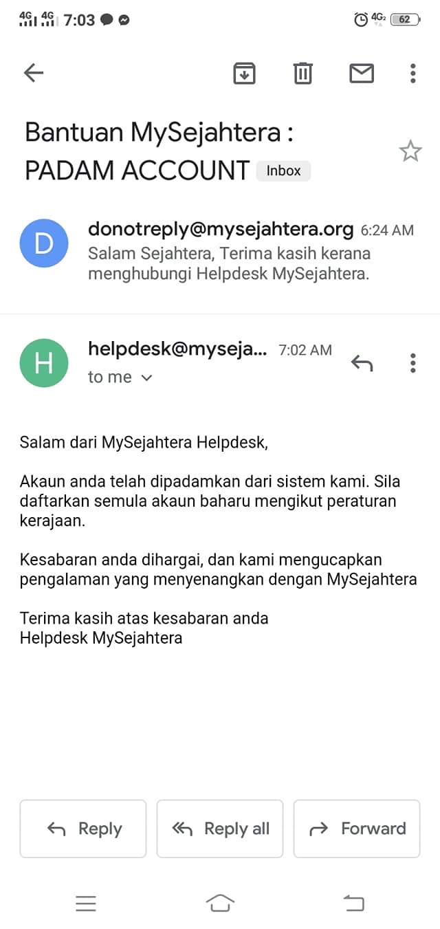 No telefon helpdesk mysejahtera