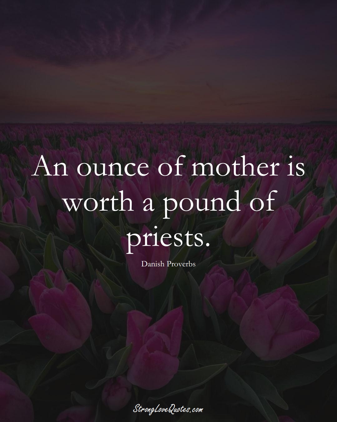 An ounce of mother is worth a pound of priests. (Danish Sayings);  #EuropeanSayings