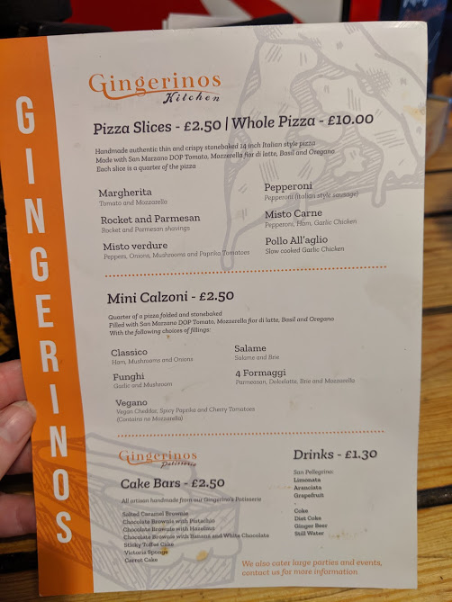 Gingerinos - A Tasty £5 Lunch Deal in Ouseburn  - menu 