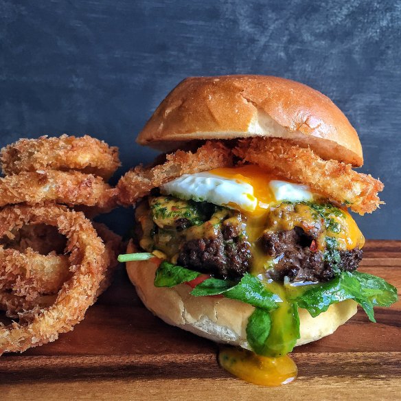 Crispy Onion Rings Burger Recipe My Favorite Recipes