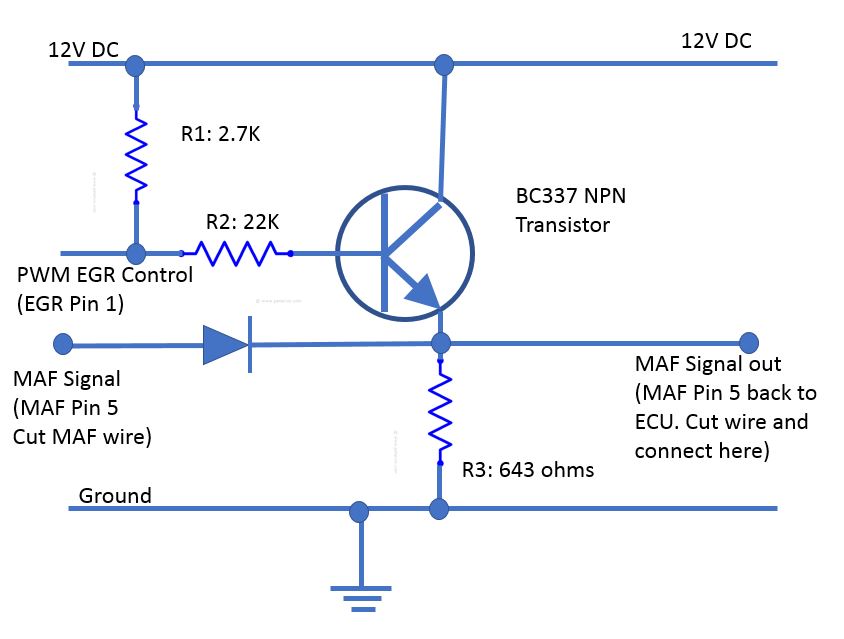Mercedes Benz Diesel CDI EGR Emulator Circuit Diagrams