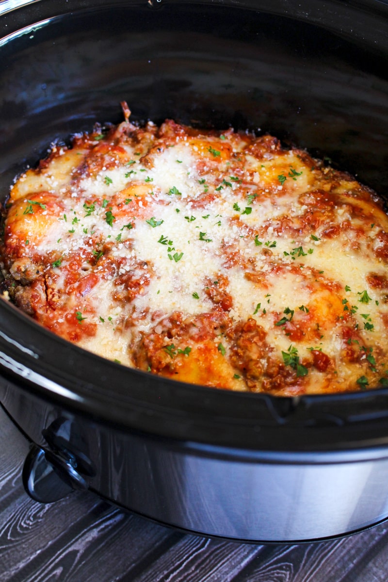 Crockpot Ravioli Lasagna | The Two Bite Club