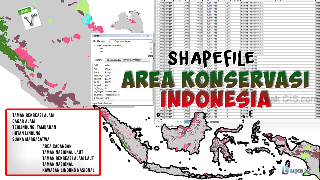 Shp Shapefile Area Konservasi Seluruh Indonesia Lapak Gis