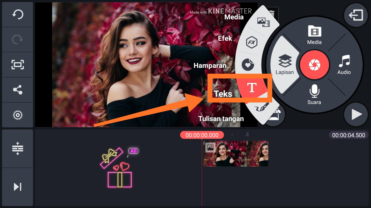 cara membuat lirik berjalan kinemaster