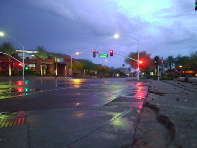 Wet roadway at Scottsdale Rd & Indian School Rd (5:16 AM MST)