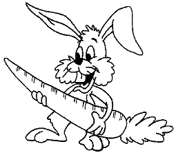 Line Drawing :: Clip Art :: Rabbit with Carrot