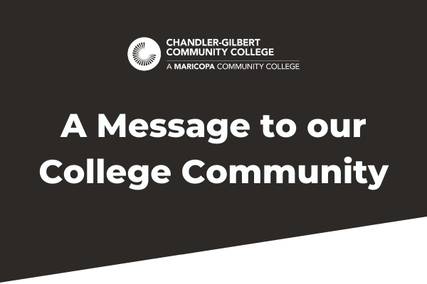 A message to our college community