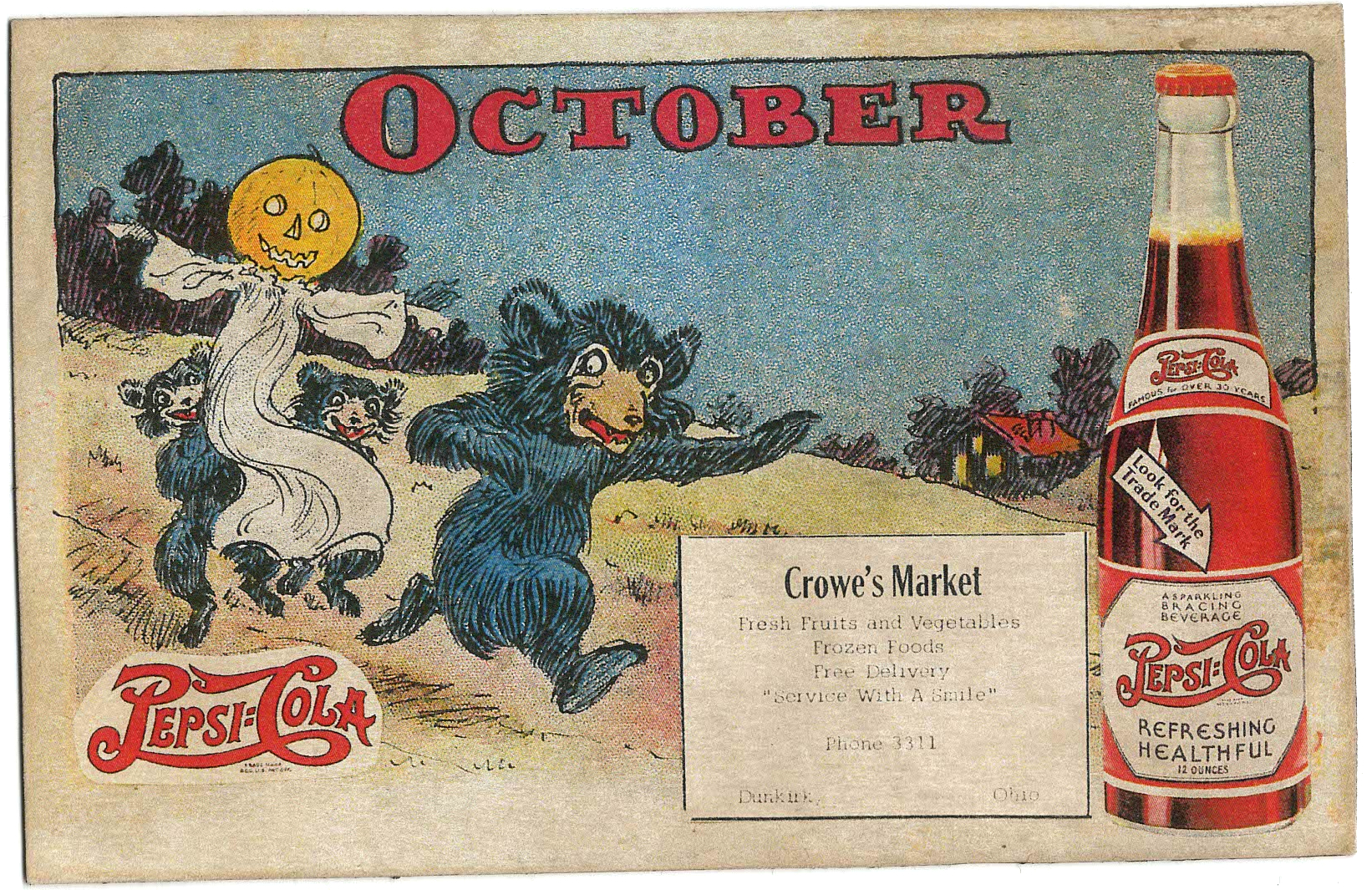Papergreat PepsiCola Halloween postcard