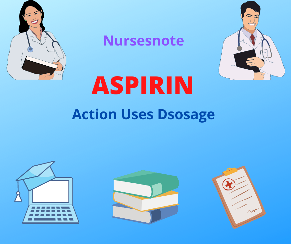 ASPIRIN Action, Uses, Routes, Dosage, Nursing considerations by