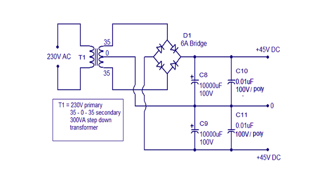 rangkaian power ampli 100 watt MOSFET