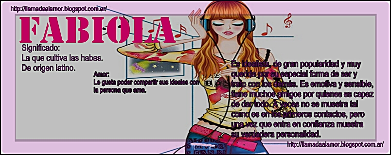 PORTADA,NOMBRE Y SIGNIFICADO FABIOLA - LLAMADA AL AMOR