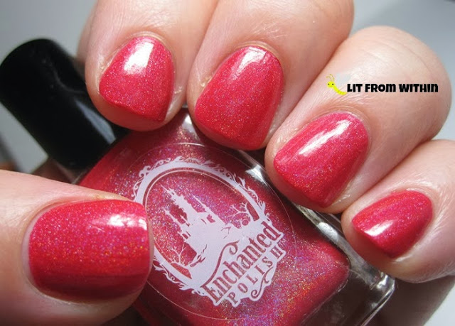 Enchanted Polish Stay Classy San Diego is a gorgeous watermelon red holo