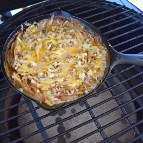 Cooking with cast iron on the big green egg kamado grill