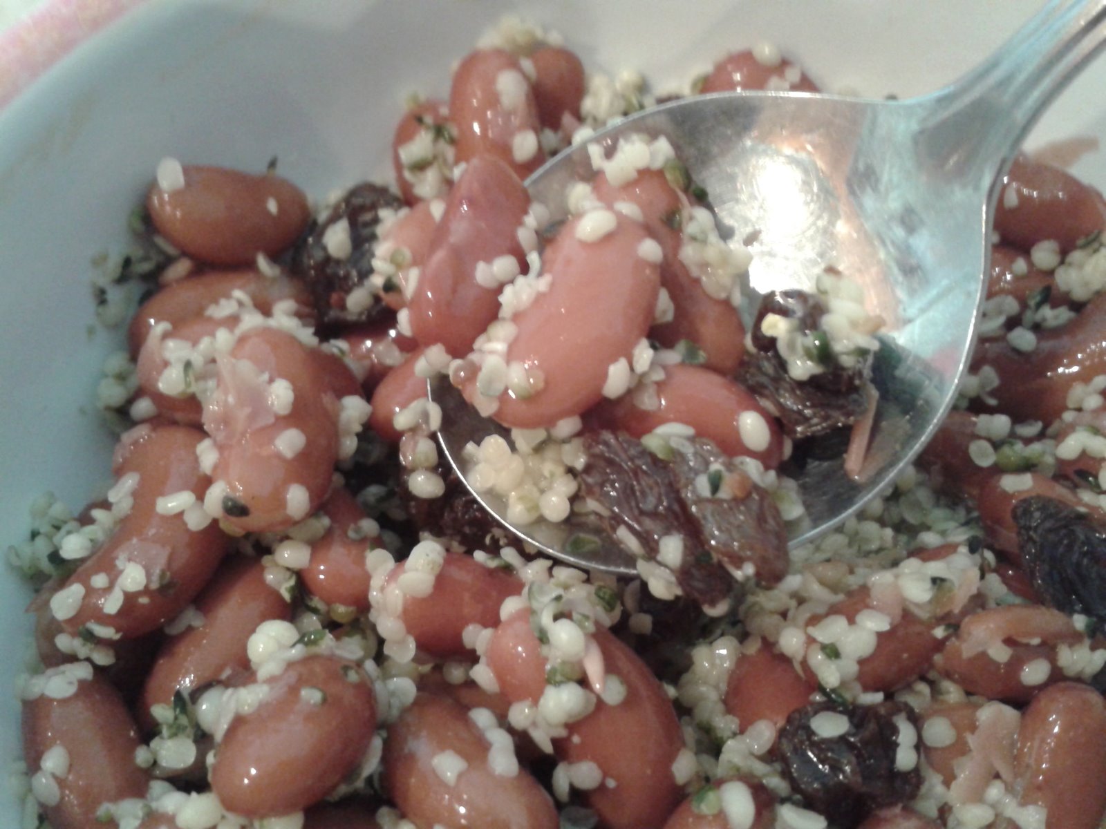 The Red Lady Kidney Beans with Raisins and Hemp Seeds