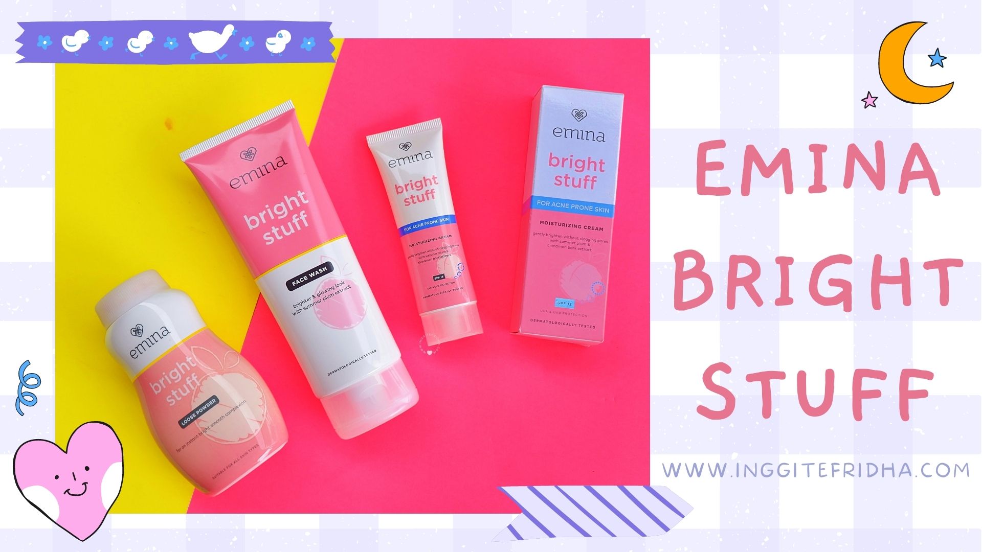 Review Emina Bright Stuff (Face Wash, Moisturizing Cream for Acne