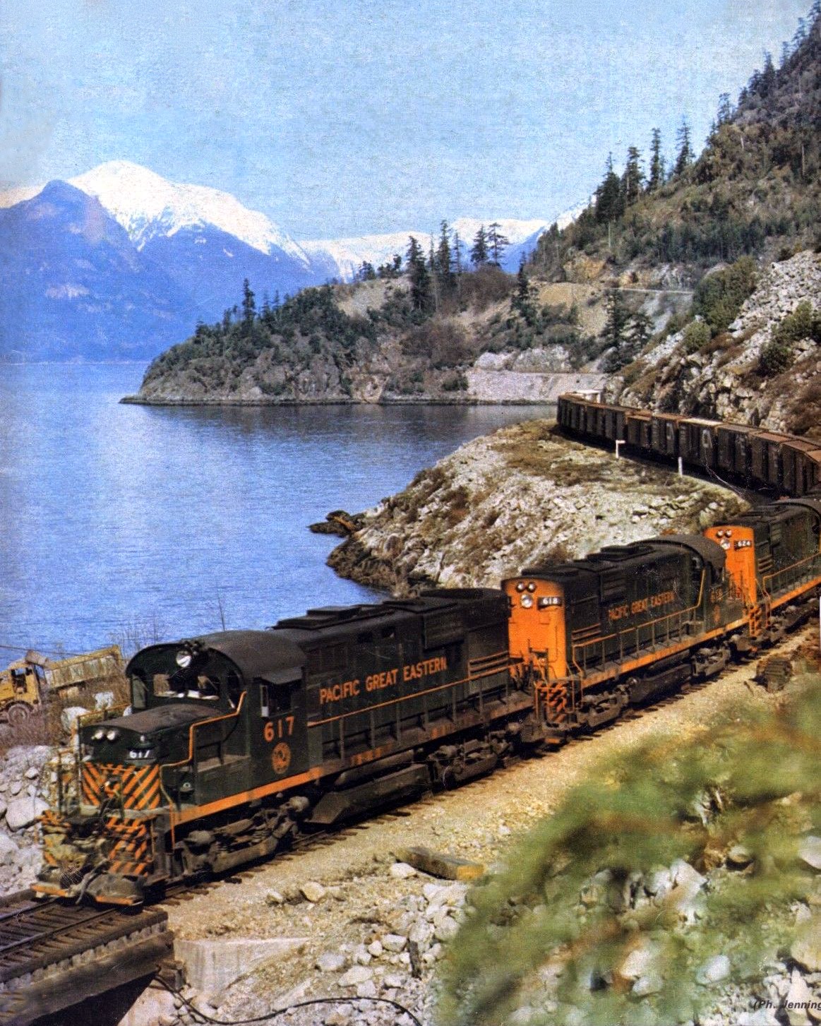 transpress nz: Pacific Great Eastern freight train, British Columbia