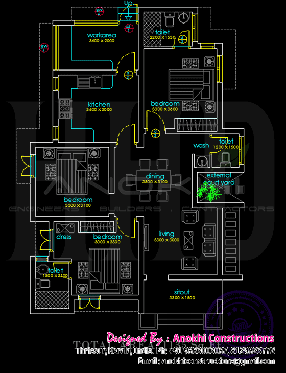 Space saving home design floor plan