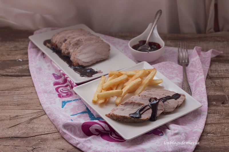 Lomo a la sal con salsa de vino dulce