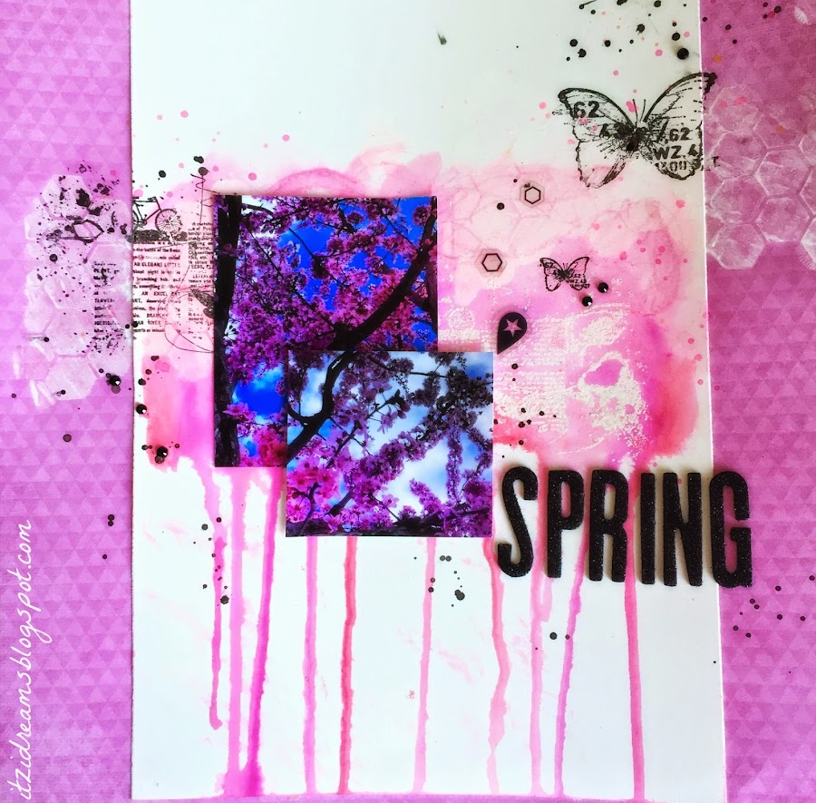 watercolor, scrap, scrapbooking, mix media, neocolors, gelatos, twinkling, heidi swapp, finnabair, sellos, spring