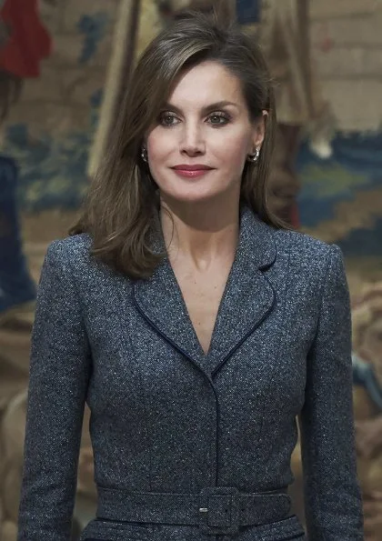 Queen Letizia wore Felipe Varela skirtsuit and Prada shoes at Council of the Royal Board on Disability meeting