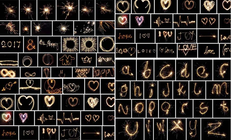 160 Sparklers Overlays Pack