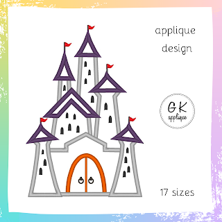 Castle applique design - 17 sizes