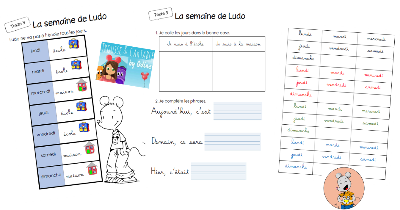 Trousse et Cartable: Textes de rentrée CP avec Ludo