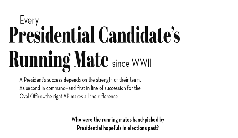 Every Presidential Candidate’s Running Mate Since WWII #infographic