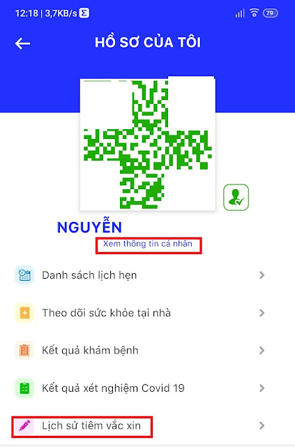 thẻ xanh Covid-19 trên ứng dụng Y Tế HCM