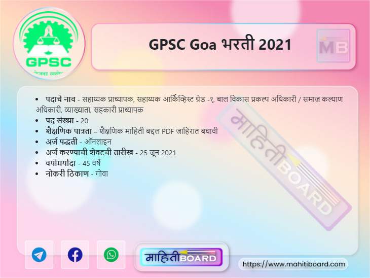 GPSC Goa Bharti 2021