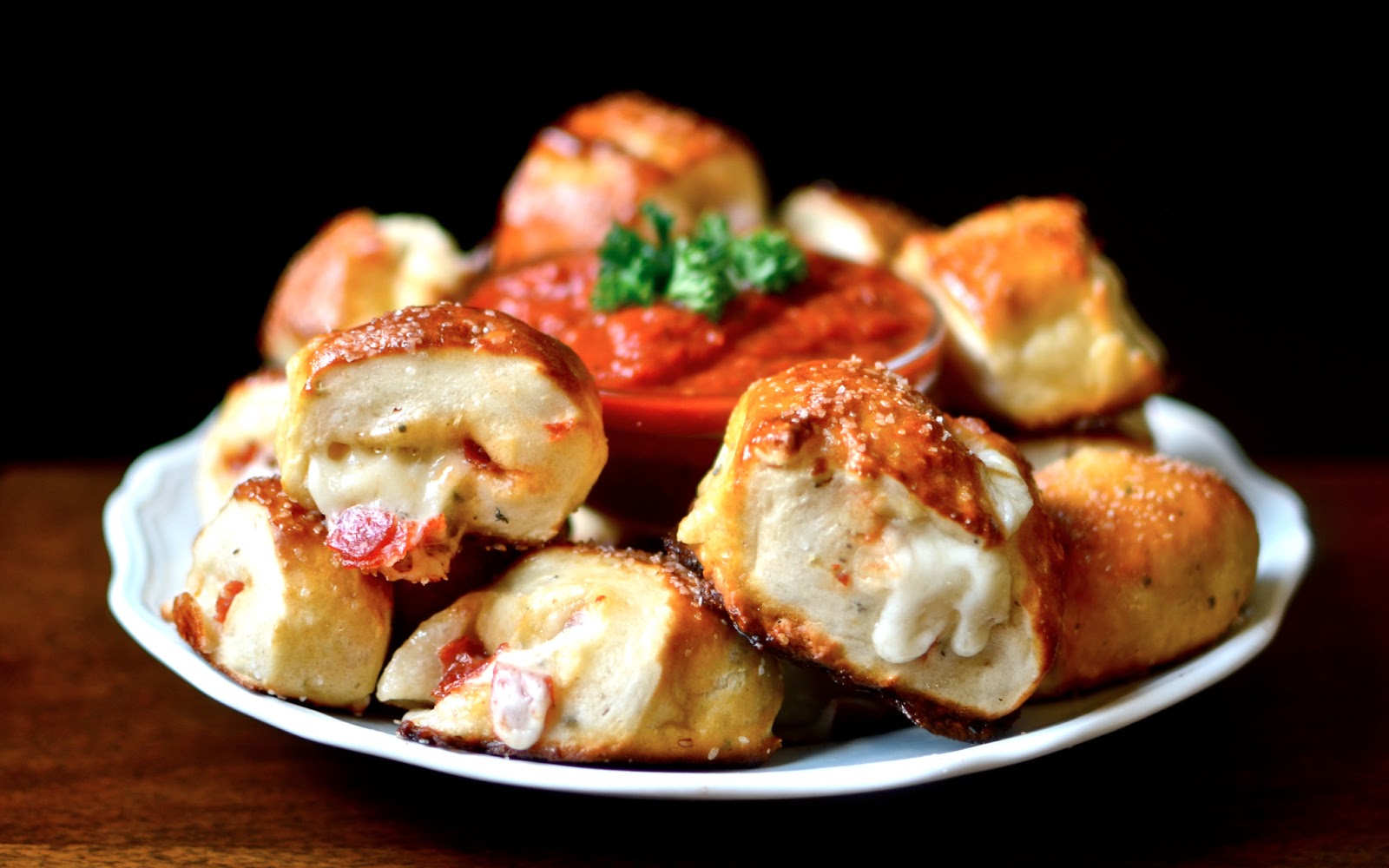 Yammie's Noshery Pretzel Pizza Rolls {With Auntie Anne Style Pretzels}