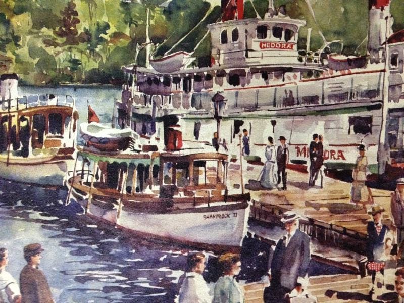 Ted Currie; Antique Head Port Carling Locks Painted by Gravenhurst