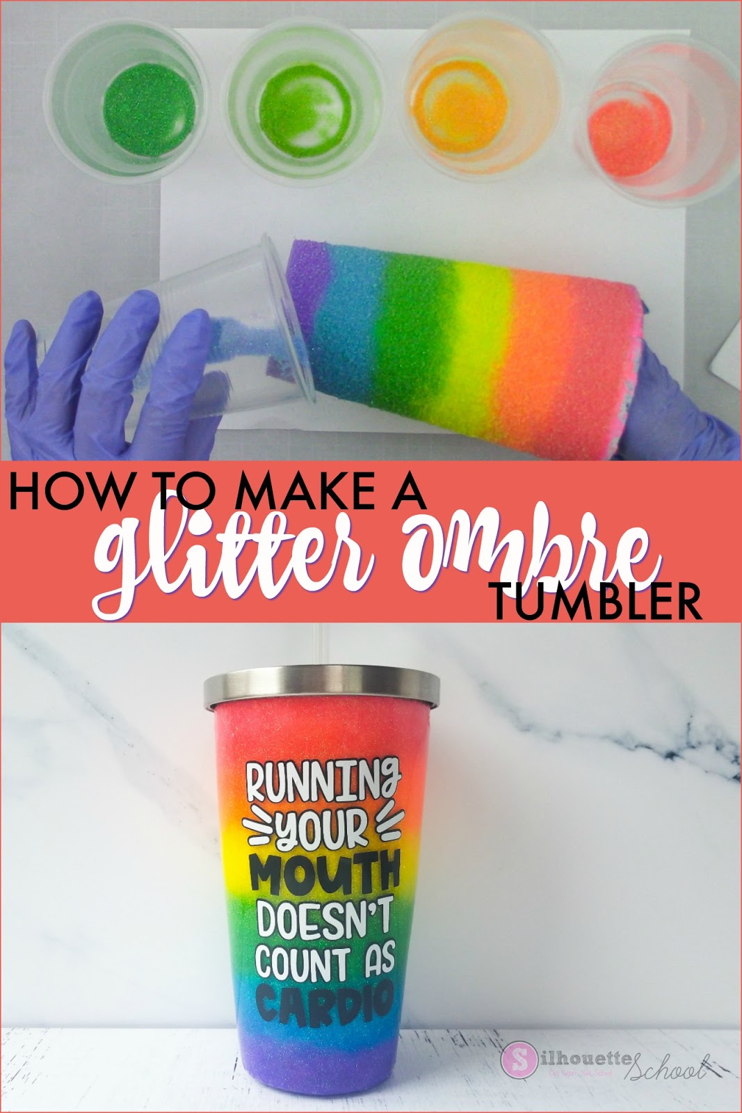 Beginner Epoxy Mason Jar Tumbler, Easy One Color Glitter Tumbler