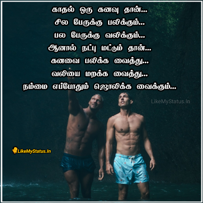 நட்பு நம்மை ஜொலிக்க வைக்கும்... Tamil Friendship Quote Image...