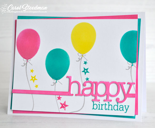 Inky Fingers: Neat and Tangled and Papertrey Ink balloon birthday card