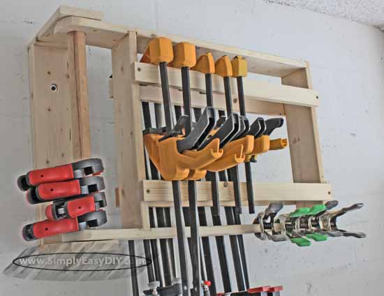 Simply Easy DIY: DIY Clamp Rack - Wall Mounted Swing Out Design