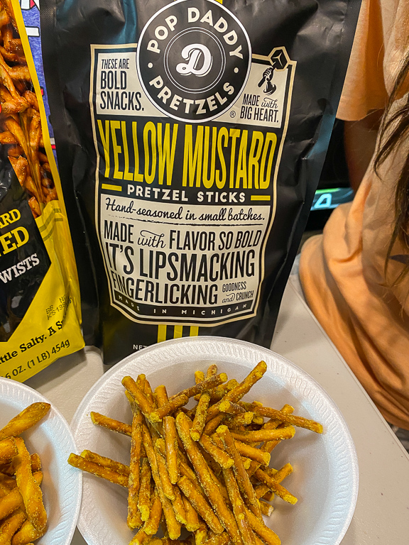 Tales of the Flowers Mustard Pretzel Taste Test Comparison Snyder's