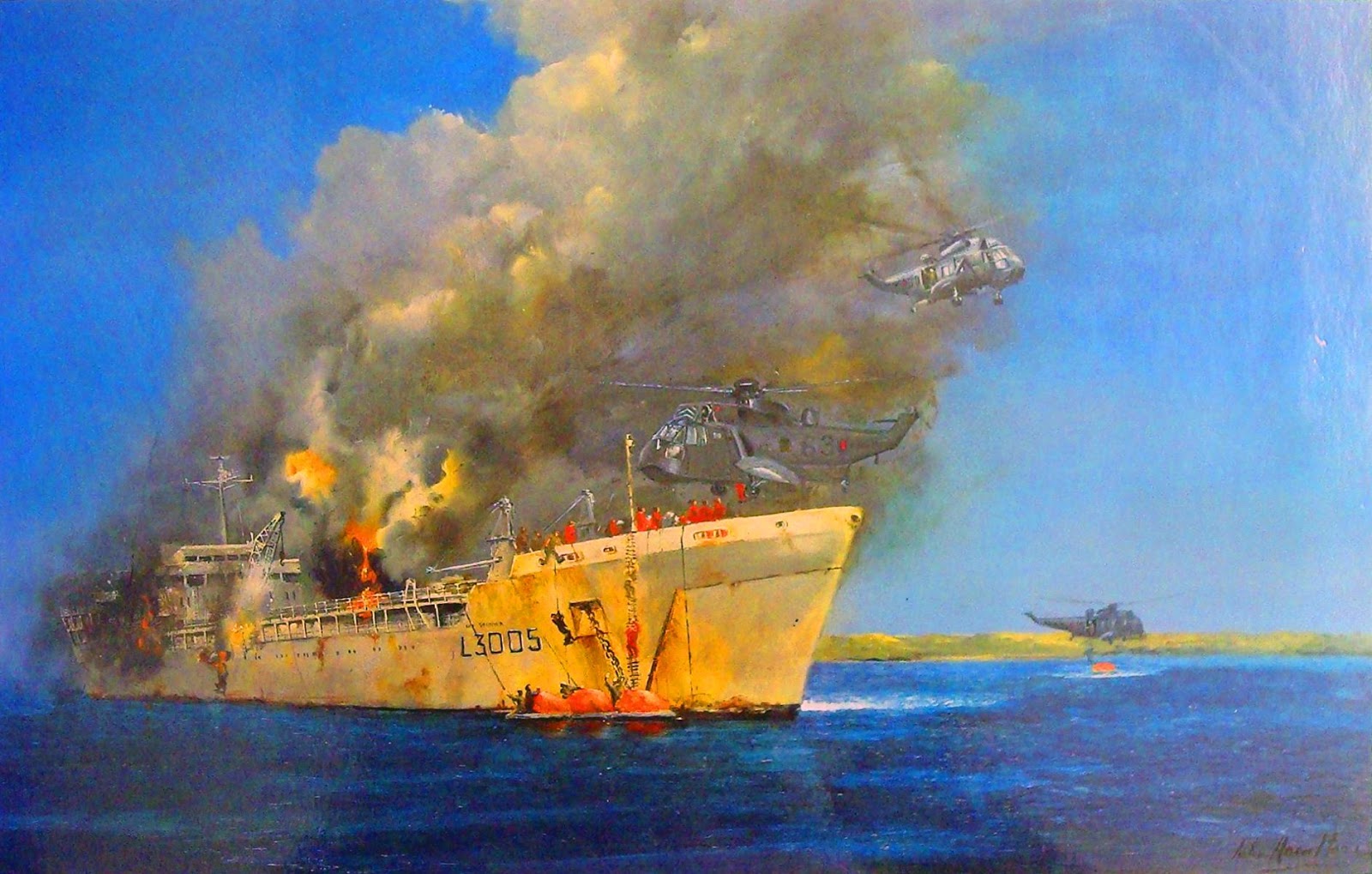 FDRA Malvinas La destrucción del Sir Galahad